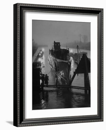 USS Peto Submarine Easing in to the Dock-Charles E^ Steinheimer-Framed Photographic Print