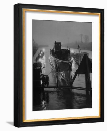 USS Peto Submarine Easing in to the Dock-Charles E^ Steinheimer-Framed Photographic Print