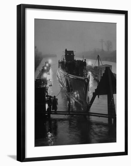 USS Peto Submarine Easing in to the Dock-Charles E^ Steinheimer-Framed Photographic Print