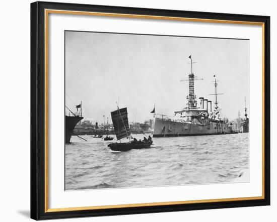 USS Pittsburgh Off Shanghai-null-Framed Photographic Print