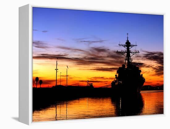 USS Spruance Is Pierside at Naval Weapons Station Seal Beach, California-Stocktrek Images-Framed Premier Image Canvas