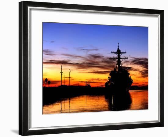 USS Spruance Is Pierside at Naval Weapons Station Seal Beach, California-Stocktrek Images-Framed Photographic Print