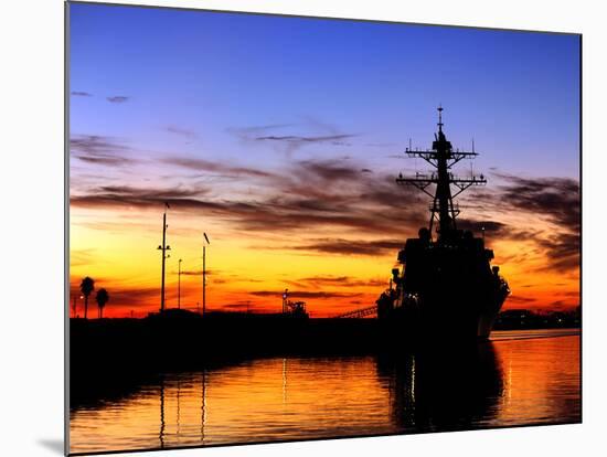 USS Spruance Is Pierside at Naval Weapons Station Seal Beach, California-Stocktrek Images-Mounted Photographic Print