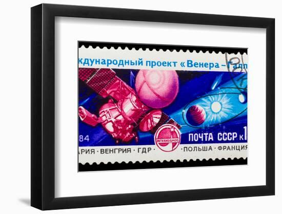 USSR - CIRCA 1984: A Stamp Printed in Ussr, Shows Venus Halley's-maxim ibragimov-Framed Photographic Print