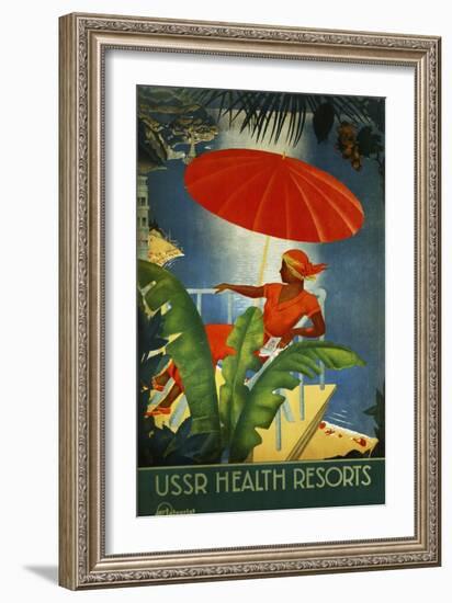 Ussr Health Resorts Intourist Travel Poster-null-Framed Giclee Print