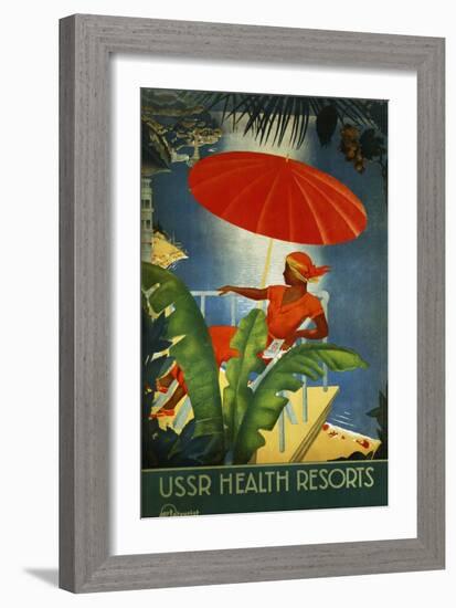 Ussr Health Resorts Intourist Travel Poster-null-Framed Giclee Print