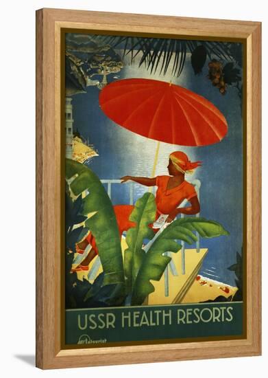 Ussr Health Resorts Intourist Travel Poster-null-Framed Premier Image Canvas