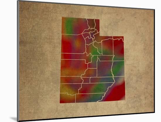 UT Colorful Counties-Red Atlas Designs-Mounted Giclee Print