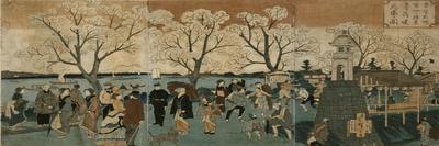 Drum Bridge at Meguro, from the Series "100 Views of Edo"-Ando Hiroshige-Art Print