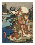 Costumes in Five Different Colors - Yellow (Ki)-Utagawa Kunisada (Toyokuni III)-Framed Art Print