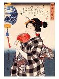 Woman with Fan, c 1800's-Utagawa Kuniyosh-Art Print