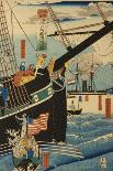 Western Traders Loading Cargo in Yokohama, 1861-Utagawa Sadahide-Framed Giclee Print