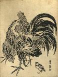 Niwatori, Hen and Chick. [Between 1804 and 1818], 1 Print : Woodcut, Color ; 22.1 X 17-Utagawa Toyohiro-Giclee Print