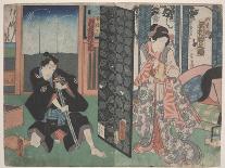 Nakamura Gennosuke as Suketsune, Segawa Kikunojo as the Wife of Suketsune-Utagawa Toyokuni-Framed Giclee Print