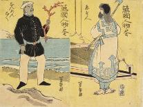 American Horseman and a Chinese, January 1861-Utagawa Yoshiiku-Framed Giclee Print