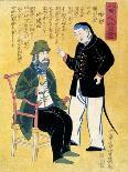 Ainu (Right), Malayan(Left)-Utagawa Yoshiiku-Giclee Print