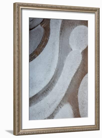Utah. Abstract Design of Frozen Bubble Patterns in Stream, Hunter Canyon, Near Moab-Judith Zimmerman-Framed Photographic Print
