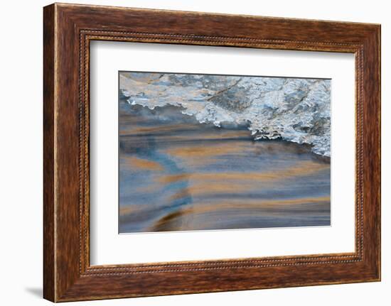 Utah, Abstract Frozen Ice Pattern and Waters of Mill Creek, Moab-Judith Zimmerman-Framed Photographic Print