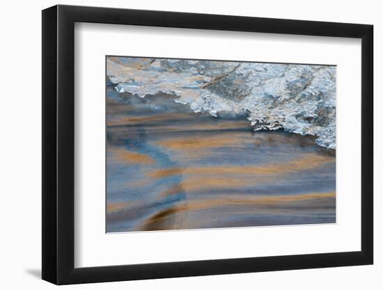 Utah, Abstract Frozen Ice Pattern and Waters of Mill Creek, Moab-Judith Zimmerman-Framed Photographic Print