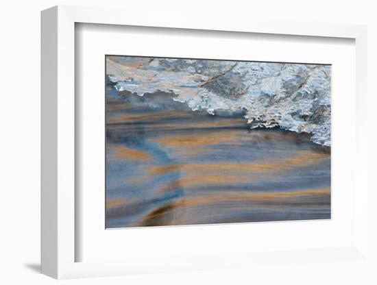 Utah, Abstract Frozen Ice Pattern and Waters of Mill Creek, Moab-Judith Zimmerman-Framed Photographic Print