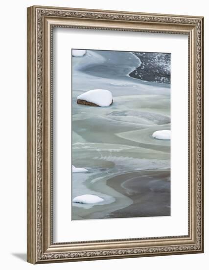 Utah. Abstract Patterns of Colorado River Ice, Moab-Judith Zimmerman-Framed Photographic Print