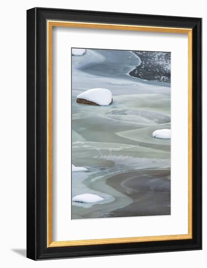 Utah. Abstract Patterns of Colorado River Ice, Moab-Judith Zimmerman-Framed Photographic Print