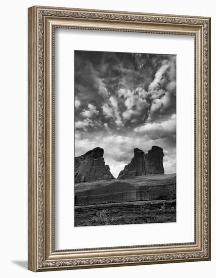 Utah, Arches National Park. Clouds and Rock Formations from Park Avenue Viewpoint-Judith Zimmerman-Framed Photographic Print