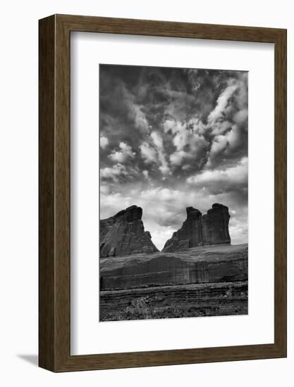 Utah, Arches National Park. Clouds and Rock Formations from Park Avenue Viewpoint-Judith Zimmerman-Framed Photographic Print