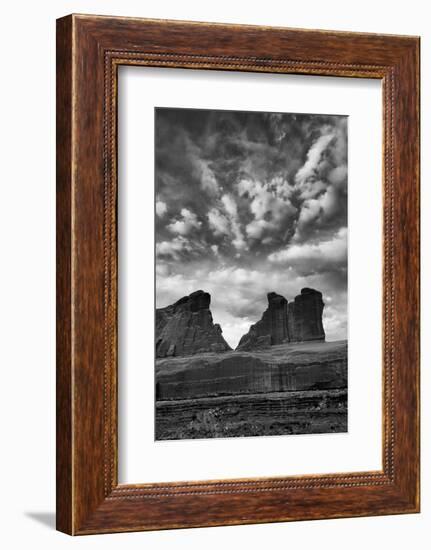 Utah, Arches National Park. Clouds and Rock Formations from Park Avenue Viewpoint-Judith Zimmerman-Framed Photographic Print