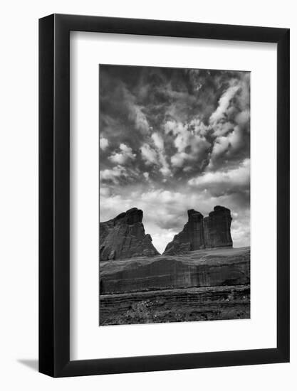 Utah, Arches National Park. Clouds and Rock Formations from Park Avenue Viewpoint-Judith Zimmerman-Framed Photographic Print