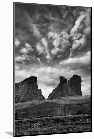 Utah, Arches National Park. Clouds and Rock Formations from Park Avenue Viewpoint-Judith Zimmerman-Mounted Photographic Print