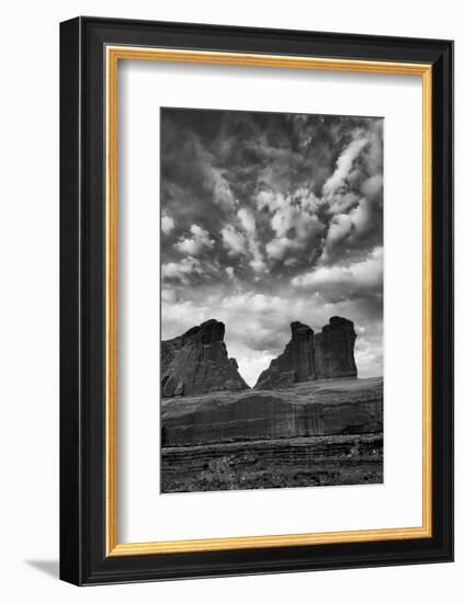 Utah, Arches National Park. Clouds and Rock Formations from Park Avenue Viewpoint-Judith Zimmerman-Framed Photographic Print