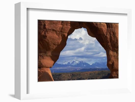 Utah, Arches National Park, Delicate Arch Iconic Landmark of Utah, and La Sal Mts-David Wall-Framed Photographic Print