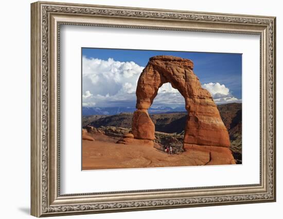 Utah, Arches National Park, Delicate Arch Iconic Landmark of Utah, and Tourists-David Wall-Framed Photographic Print