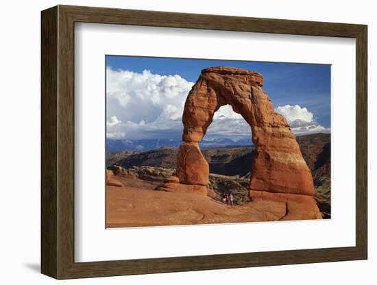 Utah, Arches National Park, Delicate Arch Iconic Landmark of Utah, and Tourists-David Wall-Framed Photographic Print