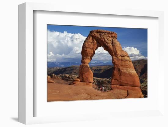 Utah, Arches National Park, Delicate Arch Iconic Landmark of Utah, and Tourists-David Wall-Framed Photographic Print