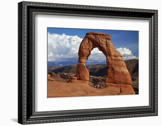 Utah, Arches National Park, Delicate Arch Iconic Landmark of Utah, and Tourists-David Wall-Framed Photographic Print