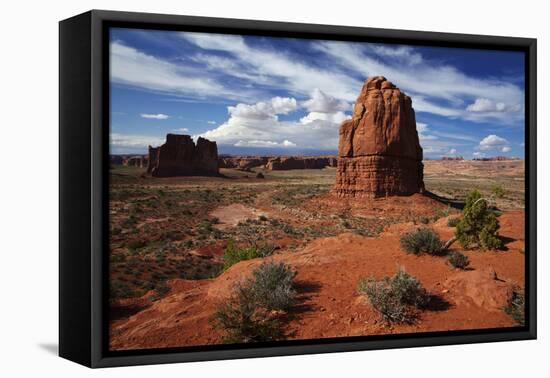 Utah, Arches National Park, Rock Formations from La Sal Mountains Viewpoint-David Wall-Framed Premier Image Canvas