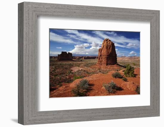 Utah, Arches National Park, Rock Formations from La Sal Mountains Viewpoint-David Wall-Framed Photographic Print