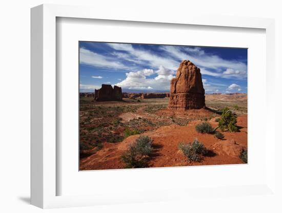 Utah, Arches National Park, Rock Formations from La Sal Mountains Viewpoint-David Wall-Framed Photographic Print