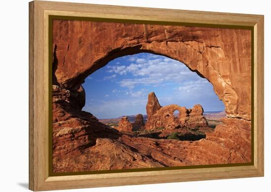 Utah, Arches National Park, Turret Arch Seen Through North Window-David Wall-Framed Premier Image Canvas