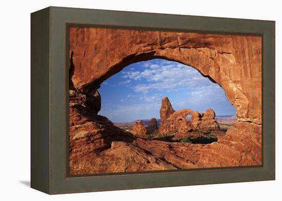 Utah, Arches National Park, Turret Arch Seen Through North Window-David Wall-Framed Premier Image Canvas