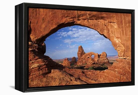 Utah, Arches National Park, Turret Arch Seen Through North Window-David Wall-Framed Premier Image Canvas