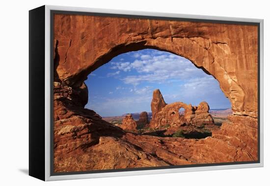 Utah, Arches National Park, Turret Arch Seen Through North Window-David Wall-Framed Premier Image Canvas