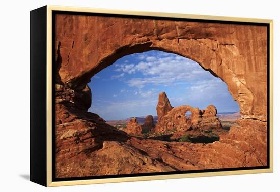 Utah, Arches National Park, Turret Arch Seen Through North Window-David Wall-Framed Premier Image Canvas