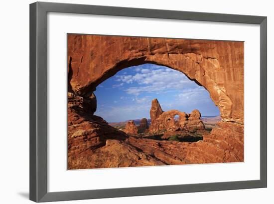 Utah, Arches National Park, Turret Arch Seen Through North Window-David Wall-Framed Photographic Print