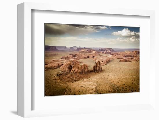 Utah - Ariziona Border, Panorama of the Monument Valley from a Remote Point of View-Francesco Riccardo Iacomino-Framed Photographic Print