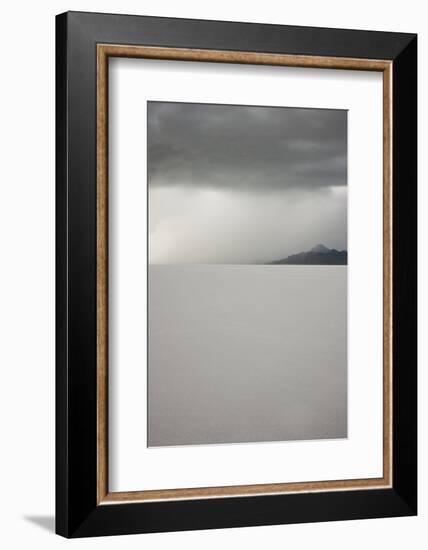 Utah, Bonneville Salt Flats. Approaching Thunderstorm over Bonneville Salt Flats-Judith Zimmerman-Framed Photographic Print