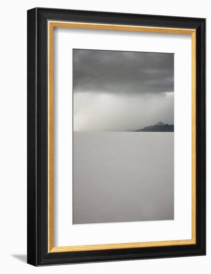 Utah, Bonneville Salt Flats. Approaching Thunderstorm over Bonneville Salt Flats-Judith Zimmerman-Framed Photographic Print