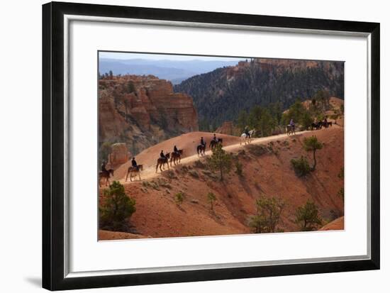 Utah, Bryce Canyon National Park, Horse Trekkers Near Queens Garden Trail-David Wall-Framed Photographic Print
